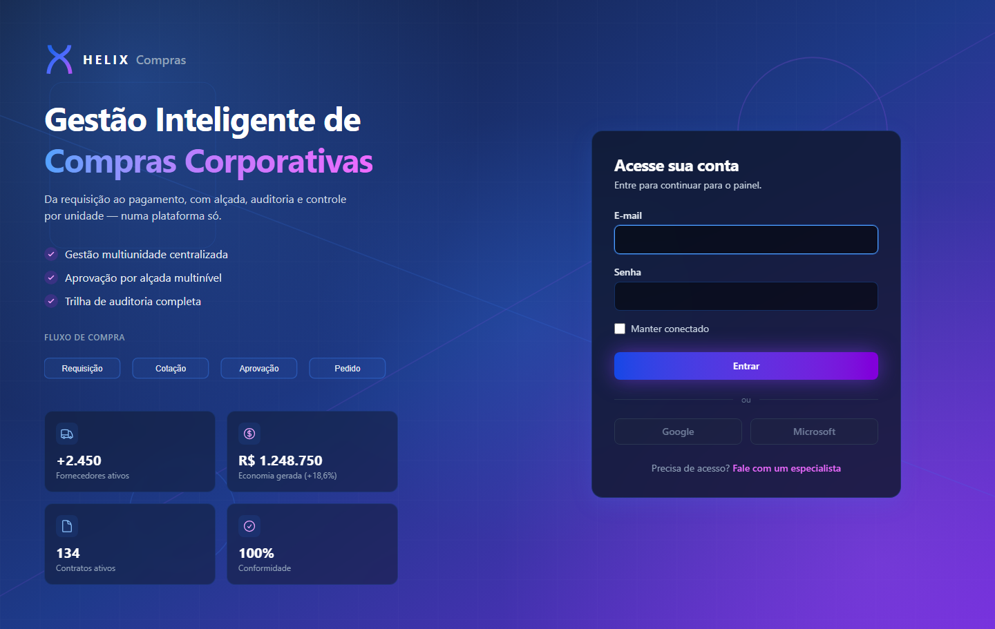 Pagamentos e financeiro